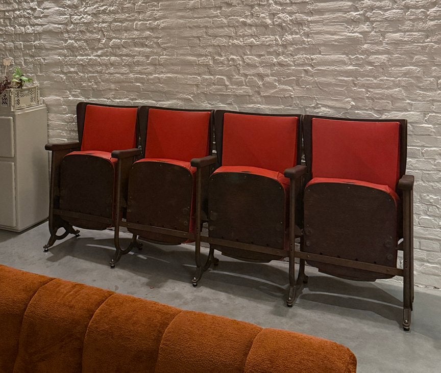 Theater stoeltjes, Huis en Inrichting, Ophalen, Gebruikt, Hout, Art deco