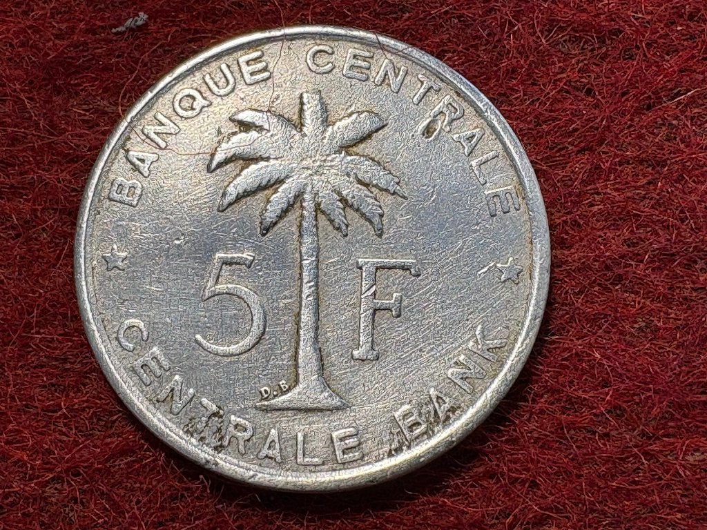 Belgisch Congo, Ruanda-Urundi - 5 Frank 1958 (#044#), Postzegels en Munten, Munten | Afrika, Ophalen of Verzenden, Overige landen