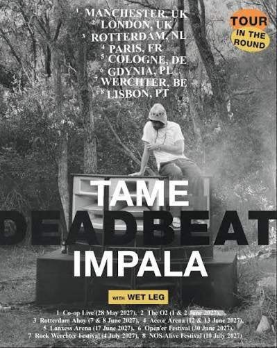 Places de concert TAME IMPALA - Accor Arena 12 et 13/06/2027