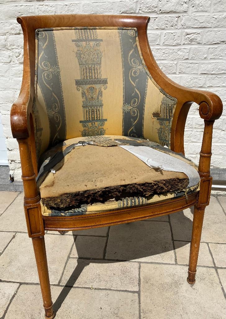 Petit fauteuil cabriolet / bergère à restaurer, Maison & Meubles, Enlèvement, Utilisé, Bois