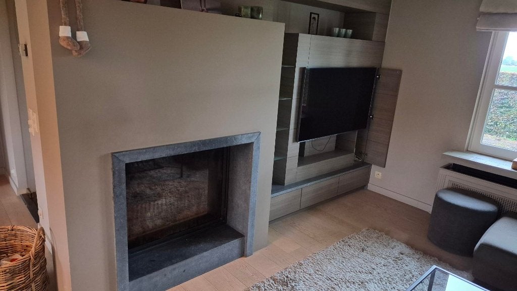 Haard + meubel, Huis en Inrichting, Ophalen, Gebruikt, Houtkachel, Inbouw