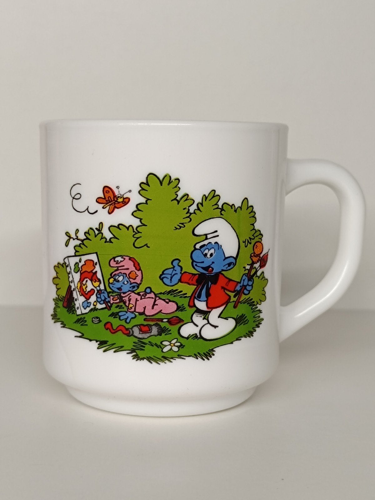 Smurfen Peyo Arcopal Benedictin 1984 vintage mok, Verzamelen, Smurfen, Ophalen of Verzenden