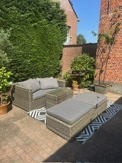 Lounge Set voor tuin of terras, Tuin en Terras, Tuinstoelen, Gebruikt, Rotan, Stapelbaar, Ophalen