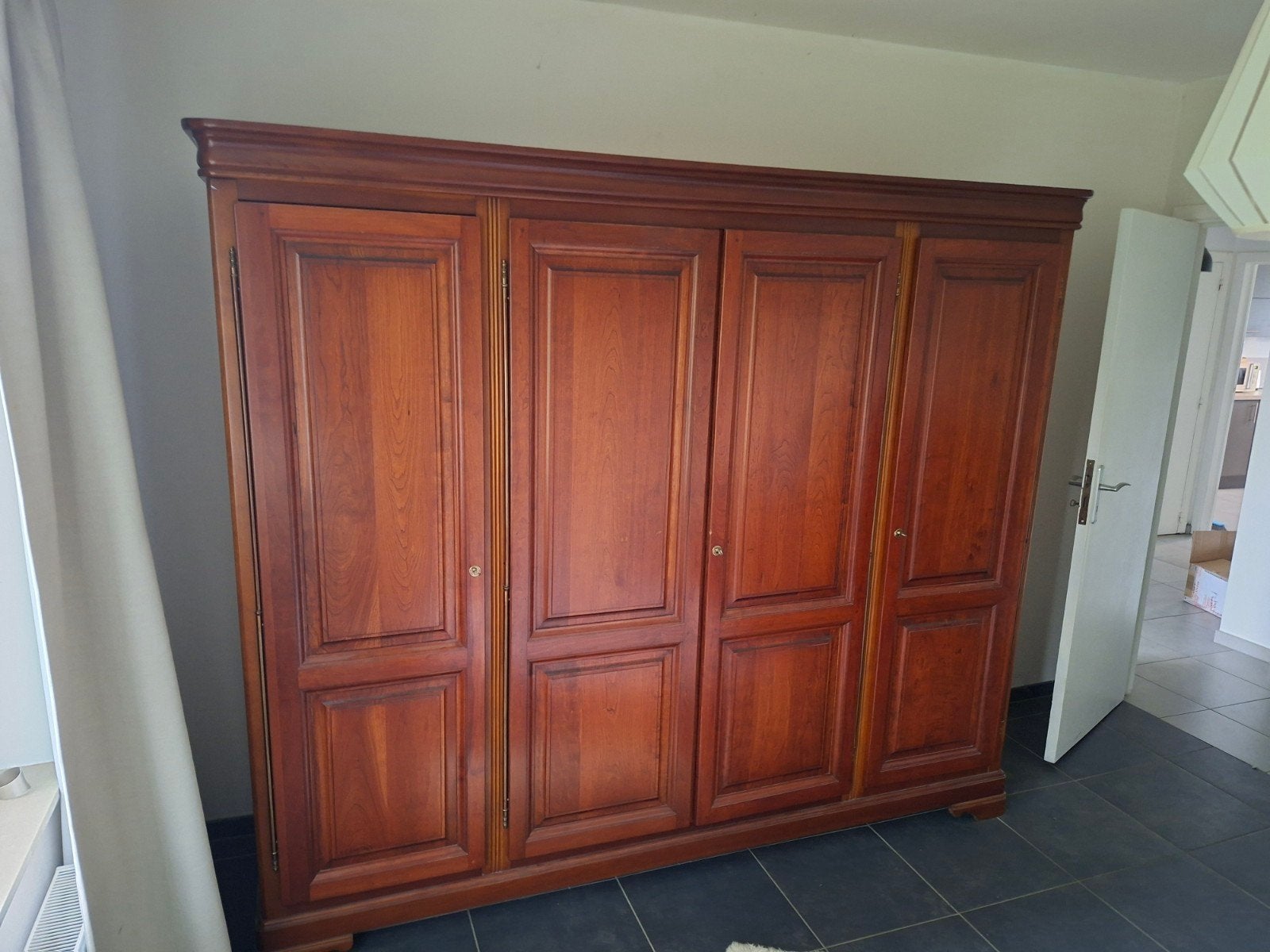 Garde-robe en merisier, Maison & Meubles, Armoires | Penderies & Garde-robes, 200 cm ou plus, Cerisier, Enlèvement, Utilisé