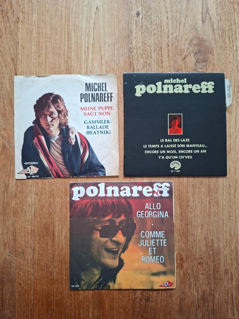 Vinyle - 2 singles + 1 EP Michel Polnareff, CD & DVD, Vinyles Singles, Utilisé, EP, EP, 1960 - 1969, Autres genres, 7 pouces, Enlèvement ou Envoi