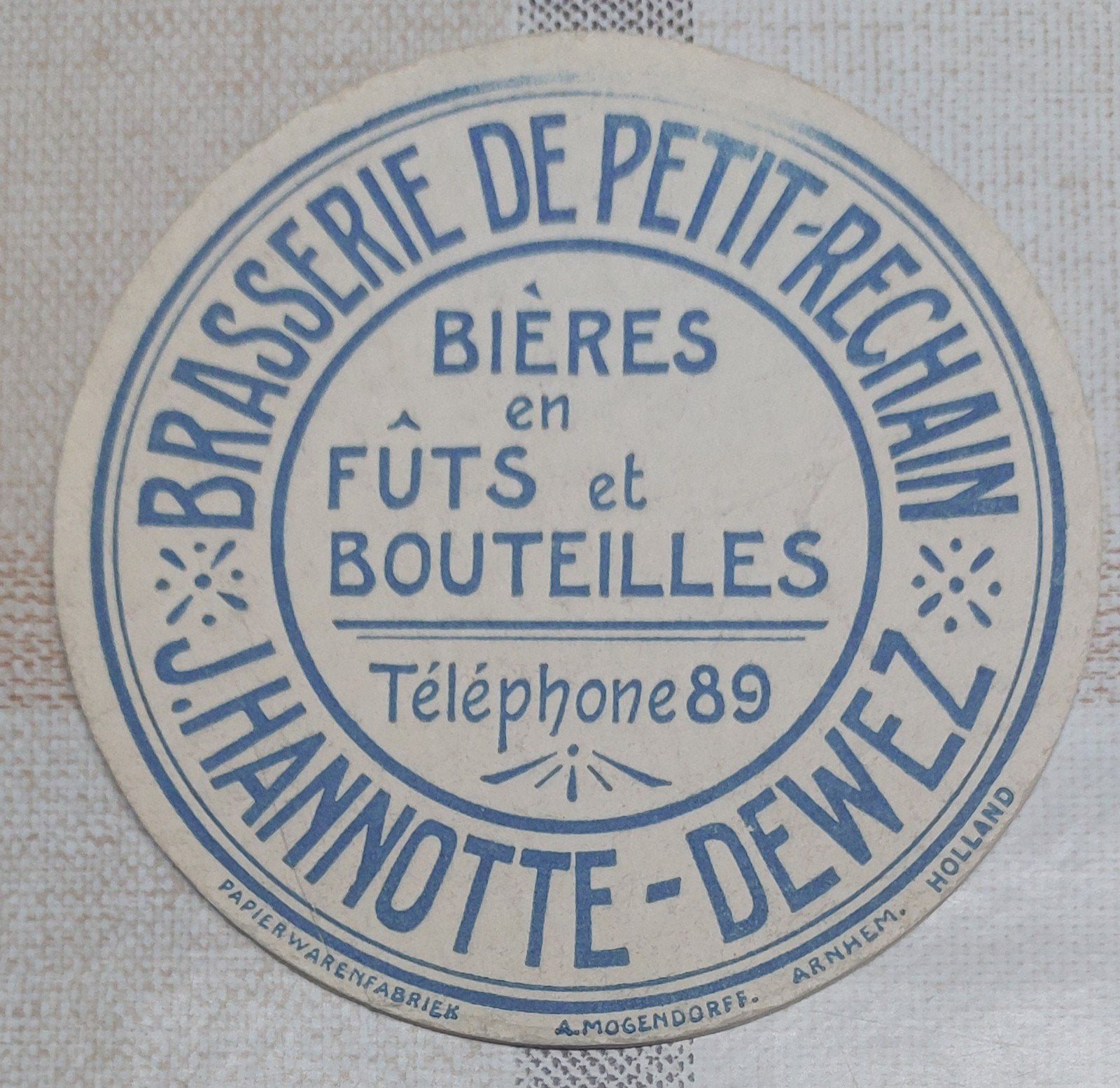 vooroorlogs bierviltje Petit-Renchain Hannotte-Dewez, Enlèvement ou Envoi