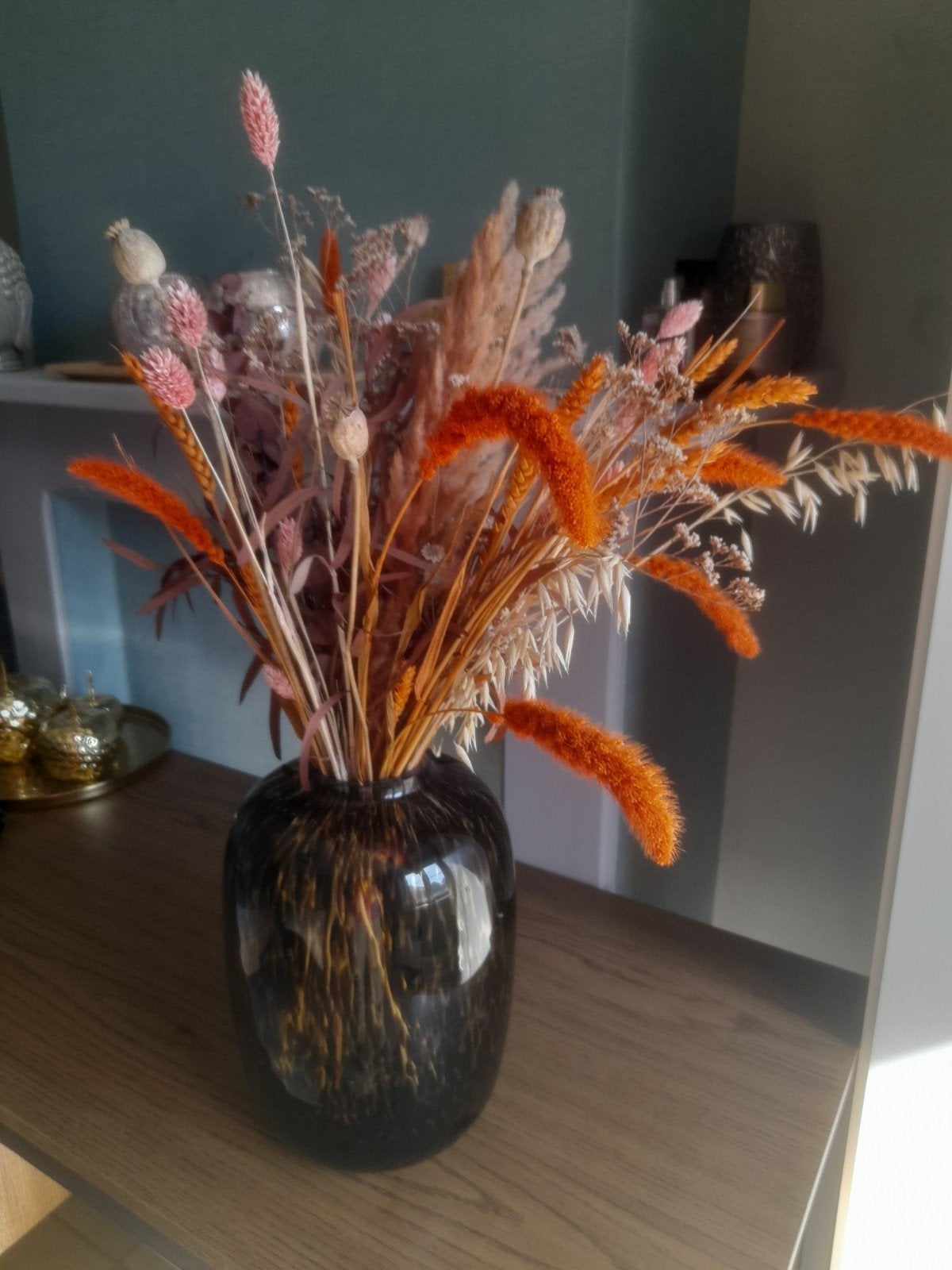 Belles fleurs séchées dans un vase moderne avec impression, Enlèvement