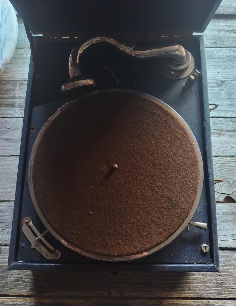 Vintage Grammofoon “His Master’s Voice No.2” – Originele Kof, Ophalen, Gebruikt, Platenspeler, Overige merken