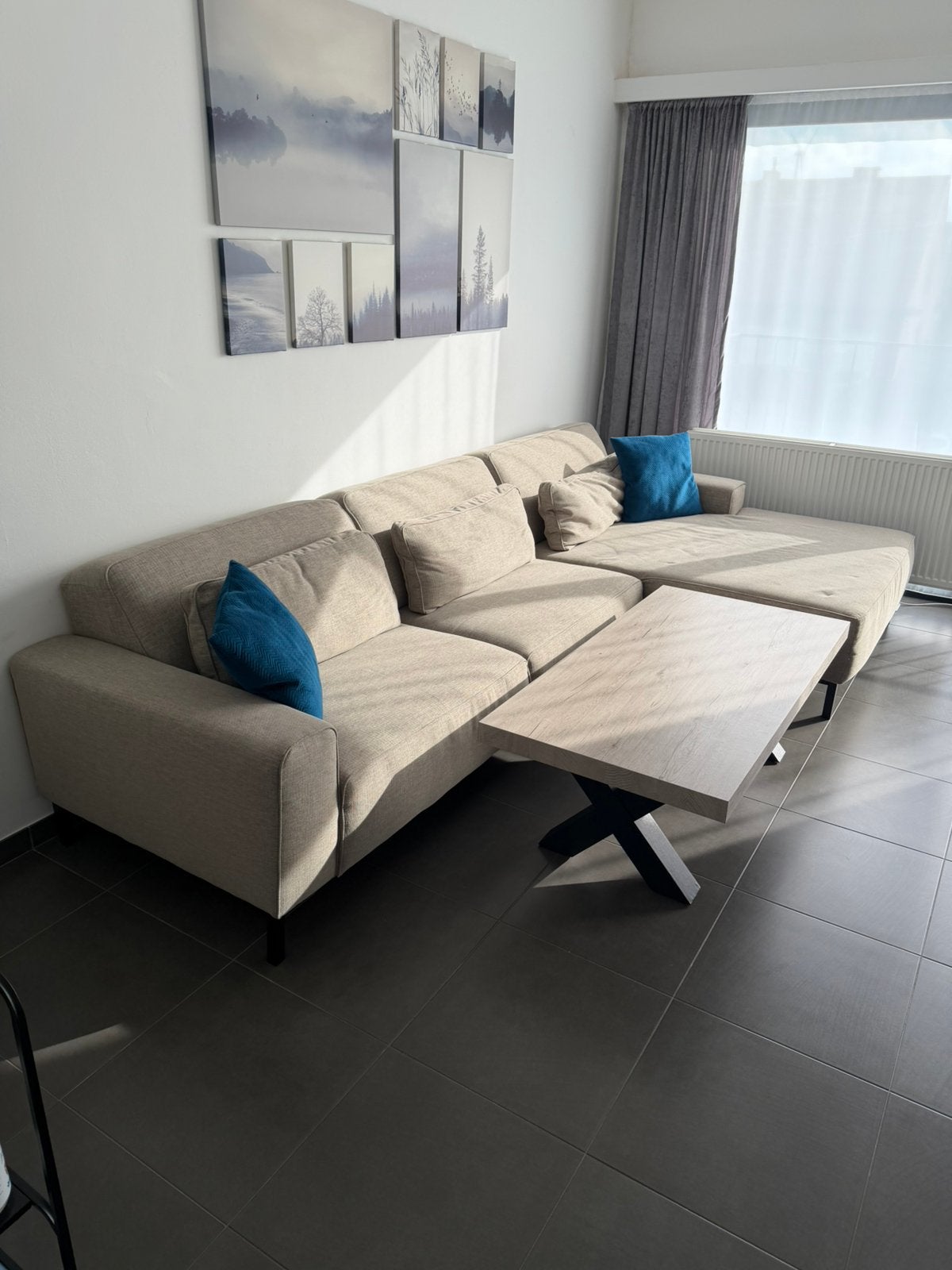 Complete woonkamer: Zetel, salontafel, eetkamer+stl, tv kast, Huis en Inrichting, Complete inboedels, Ophalen