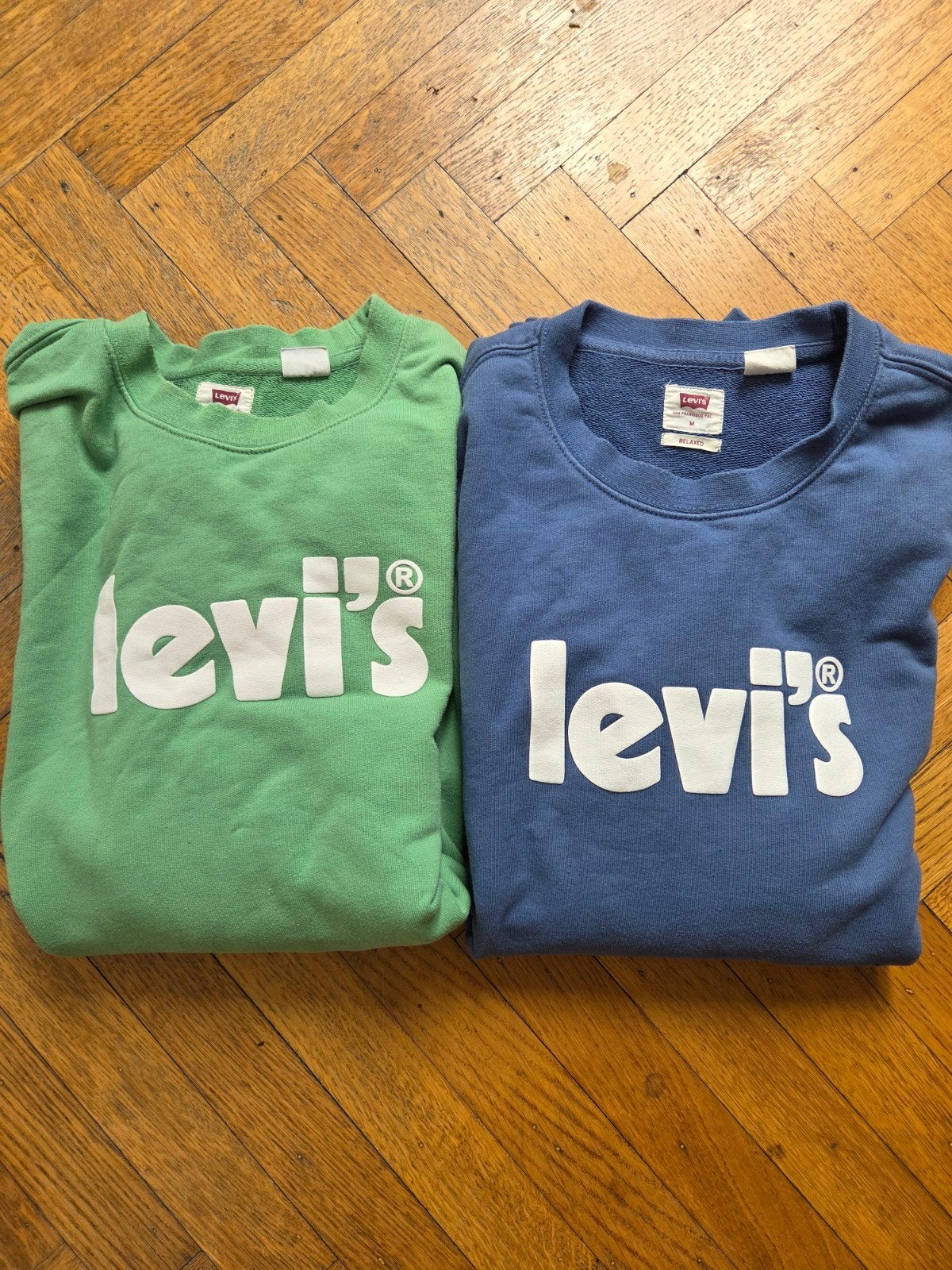 Lot 2 truien Levi's groen/blauw M, Ophalen, Zo goed als nieuw, Levis, Maat 48/50 (M)