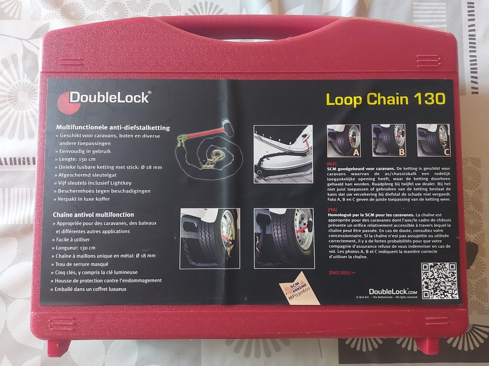 Double lock loop chain 130, Enlèvement