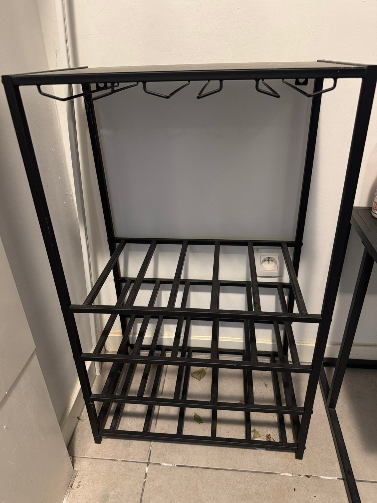 Metalen wijnrek (zwart), Maison & Meubles, Accessoires pour la Maison | Porte-bouteilles, Enlèvement, Comme neuf
