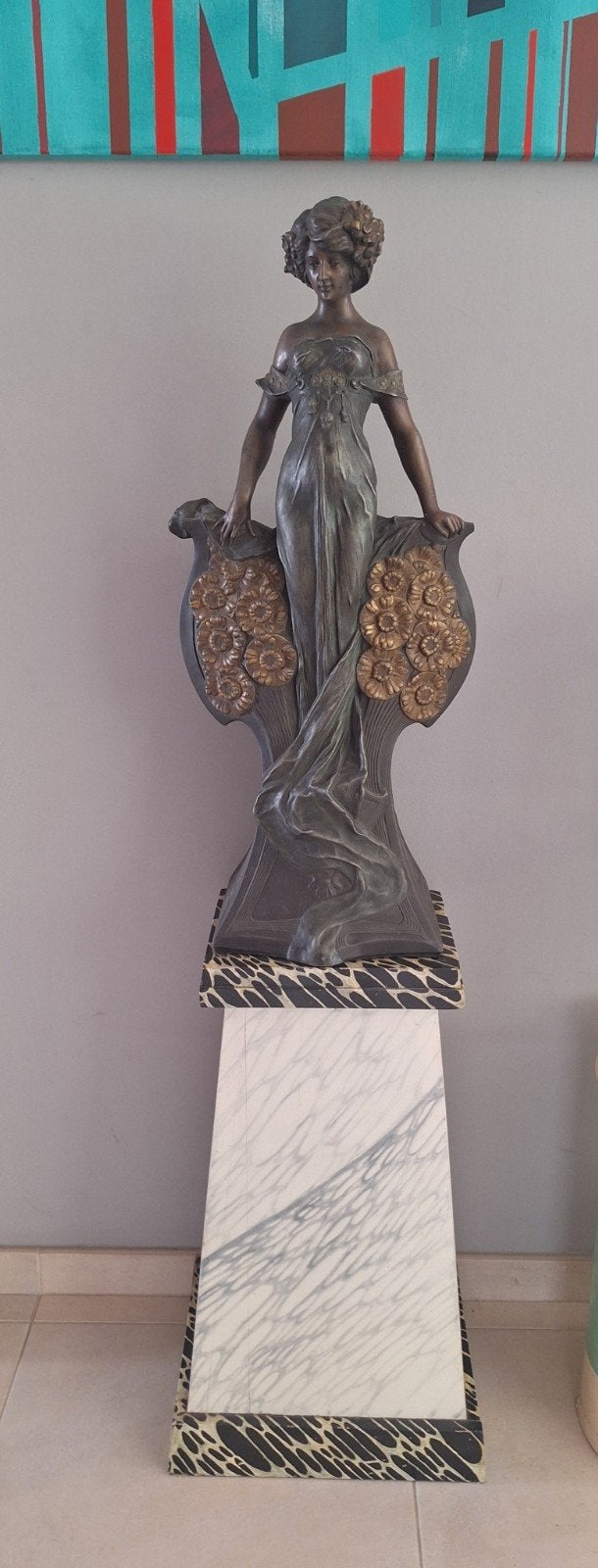 art nouveau beeld Piquemal, Antiek en Kunst, Ophalen of Verzenden