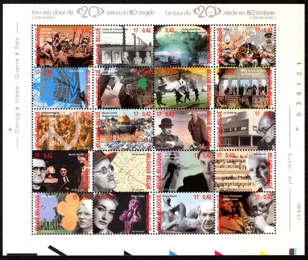 BL87 MNH** 2000 - Een Reis door de 20ste eeuw in 80 zegels, Postzegels en Munten, Postzegels | Europa | België, Ophalen of Verzenden