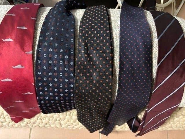 5 zijden stropdassen vintage, Kleding | Heren, Stropdassen, Ophalen of Verzenden, Zo goed als nieuw