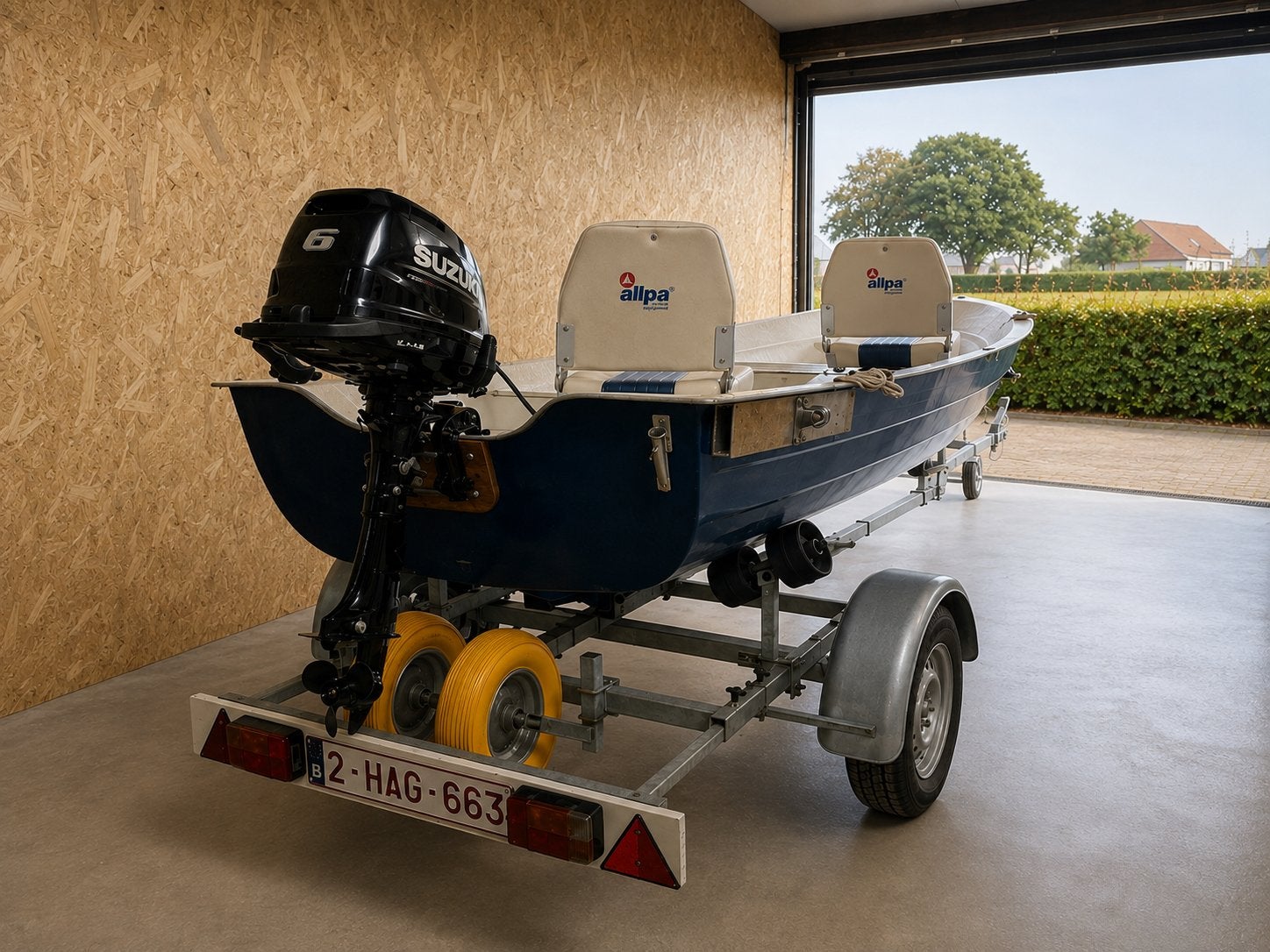 Vis/plezier boot 6pk 4-takt + trailer, Ophalen, Zo goed als nieuw