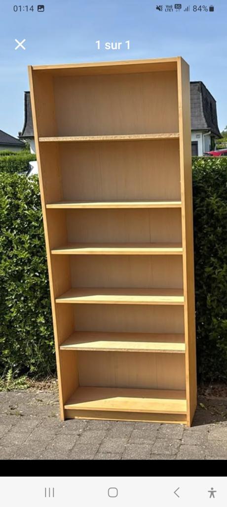 Étagère très bon état  solide dim 2M sur 80 cm  prof 27cm, Enlèvement