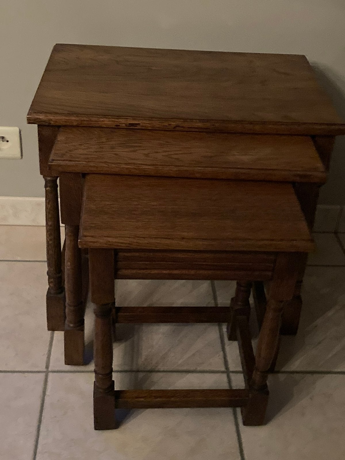 Set de 3 tables d'appoint, Enlèvement, Comme neuf, Rectangulaire, Bois