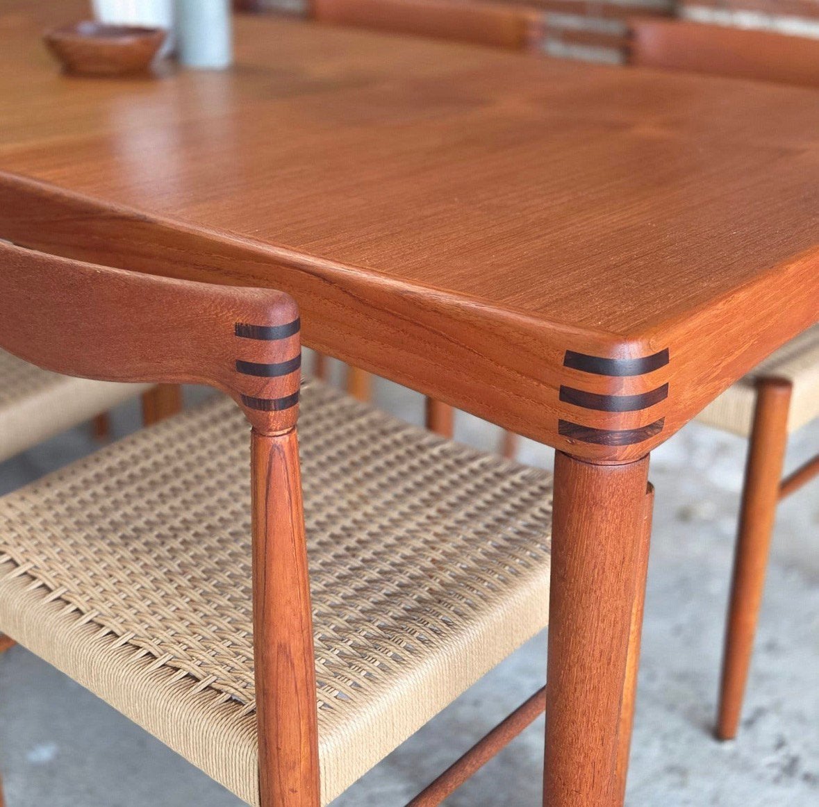 H.W. Klein, table extensible Bramin + 6 chaises en teck 1960, Maison & Meubles, Enlèvement, Comme neuf, Scandinavisch, Wegner, Danish, Mid Century