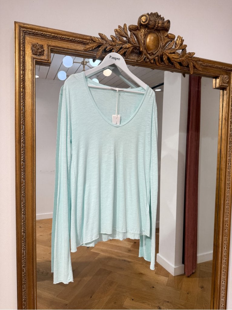 T-shirt manches longues American Vintage taille L, Enlèvement ou Envoi, American vintage, Manches longues, Bleu