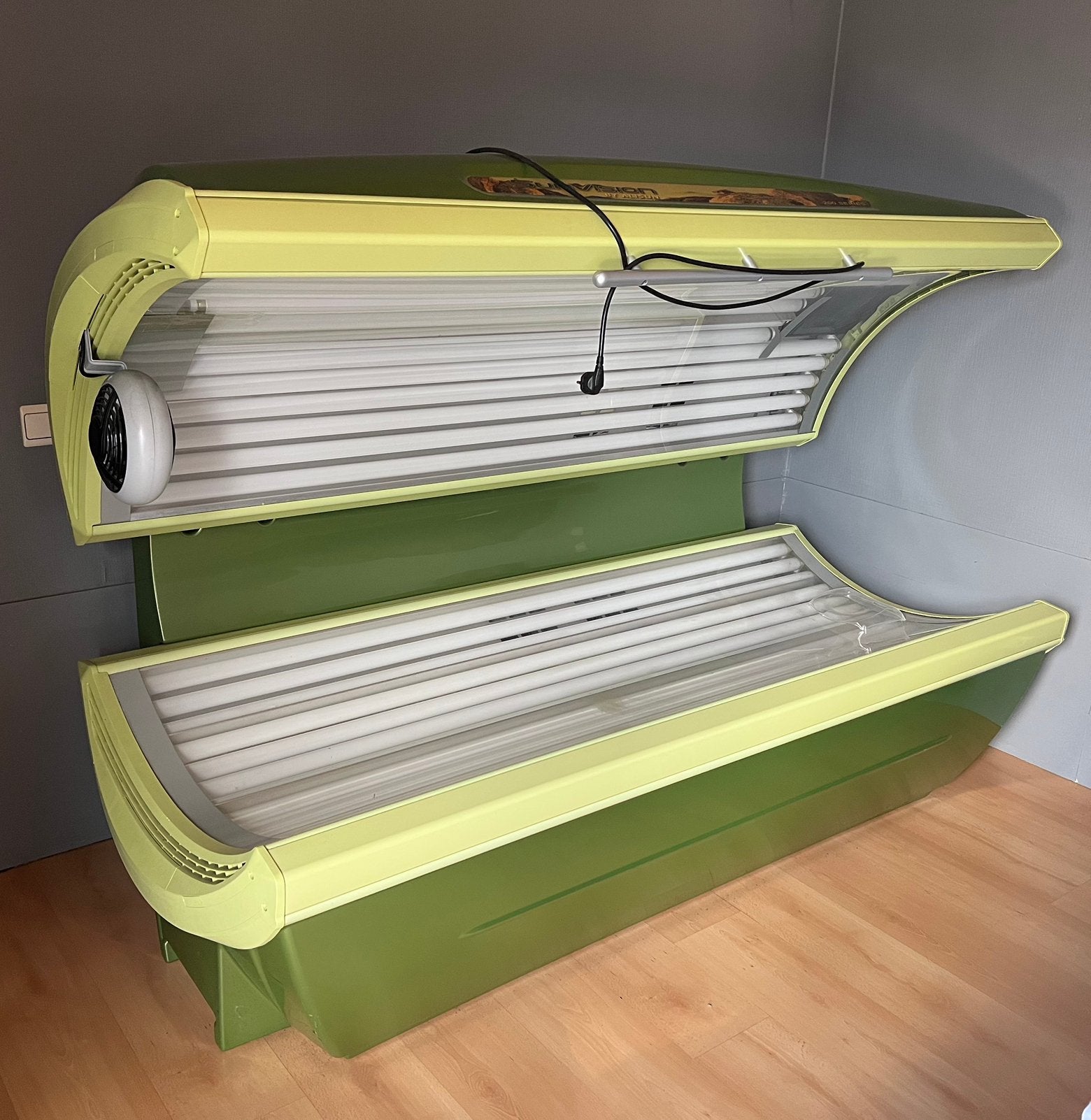 Vintage Zonnebank, Electroménager, Solarium, Banc solaire & Bronzage facial, Comme neuf, Banc solaire double, 15 lampes ou plus
