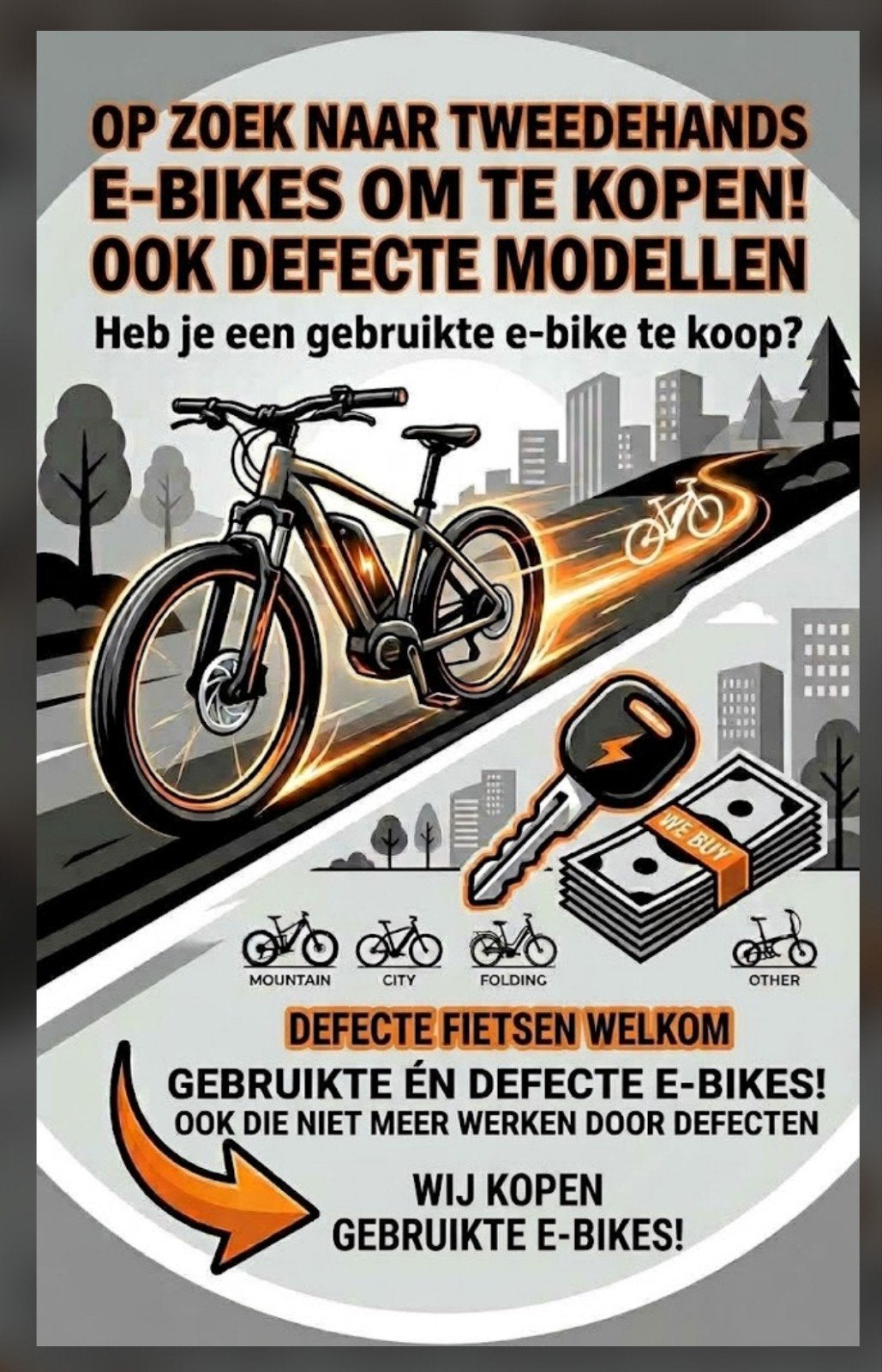 Defect Elektrische fietsen, Fietsen en Brommers, Ophalen, Gebruikt, Overige merken