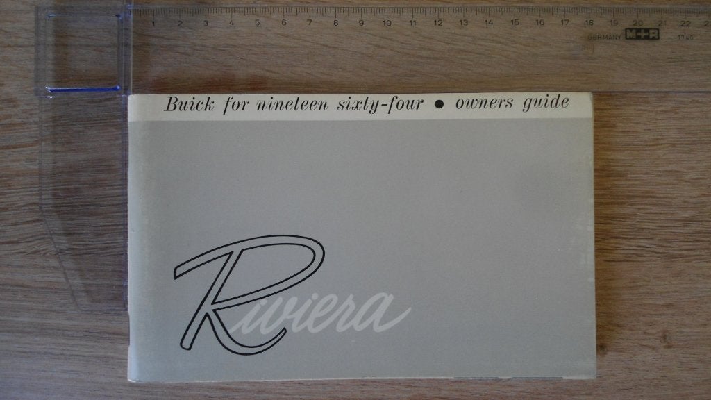 1964 Buick Riviera. First print original Owner's Guide., Autos : Divers, Modes d'emploi & Notices d'utilisation, Enlèvement ou Envoi