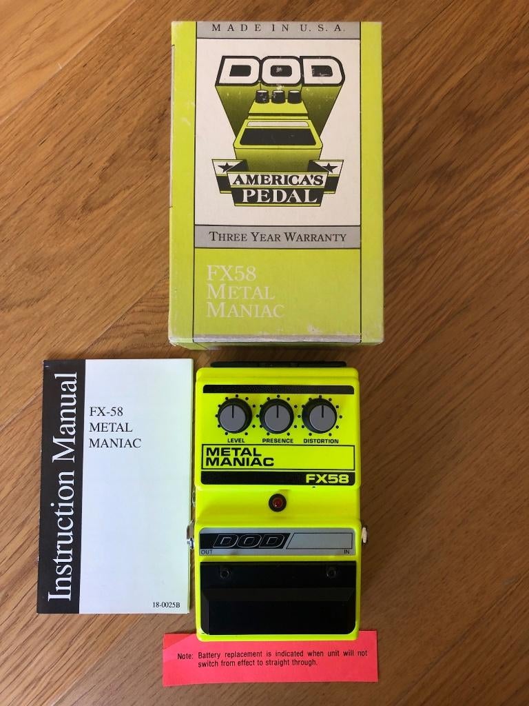 DOD FX58 Metal Maniac Distortion, Verzenden, Gebruikt, Distortion, Overdrive of Fuzz