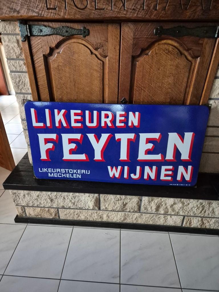 Emaille Bord Likeuren Feyten Wijnen, Ophalen