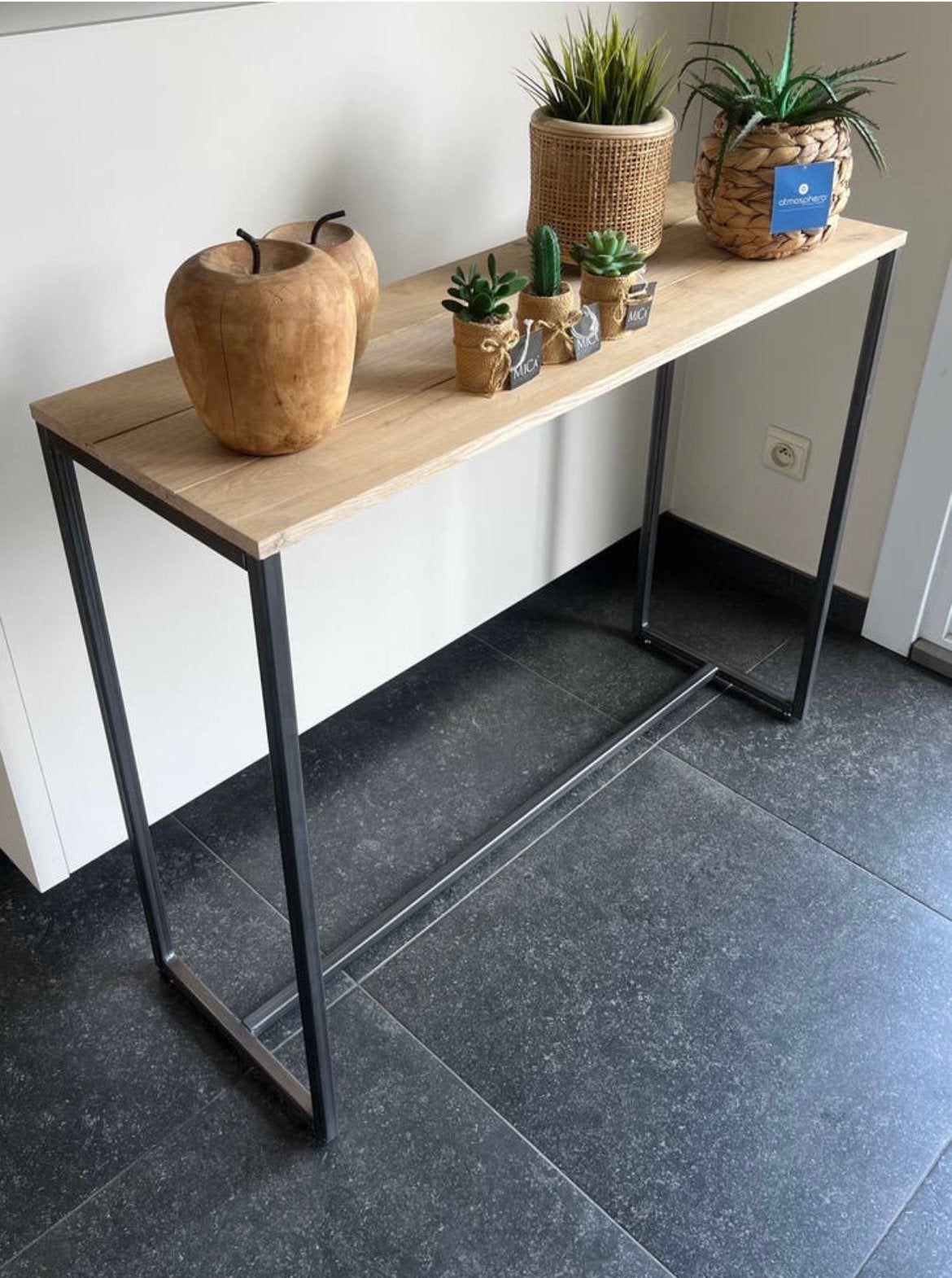 Eiken muurtafel, Ophalen, 50 tot 100 cm, Eikenhout, Nieuw