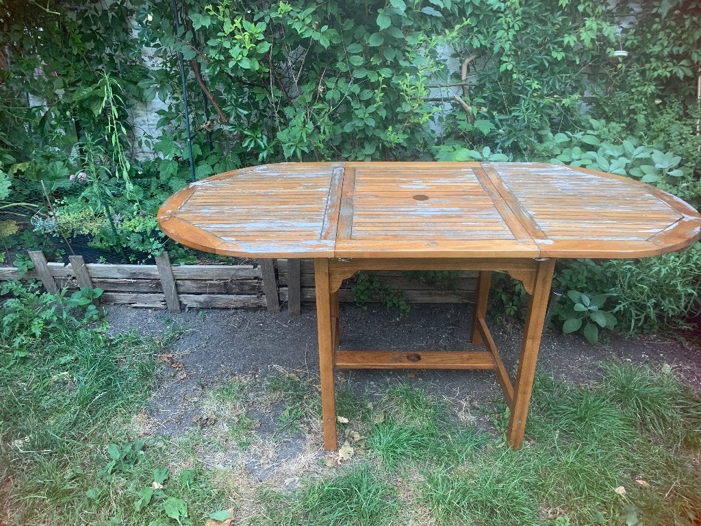 Tuintafel om weg te geven, Tuin en Terras, Tuintafels, Ophalen, Gebruikt, Ovaal, Hout