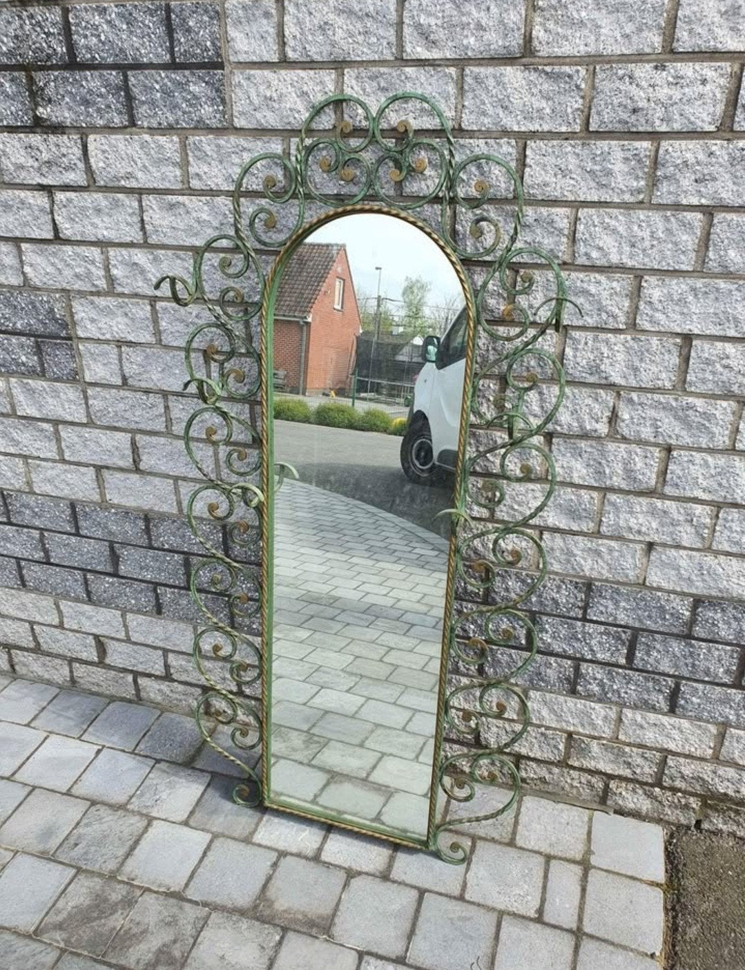 prachtige smeedijzeren spiegel, Ophalen
