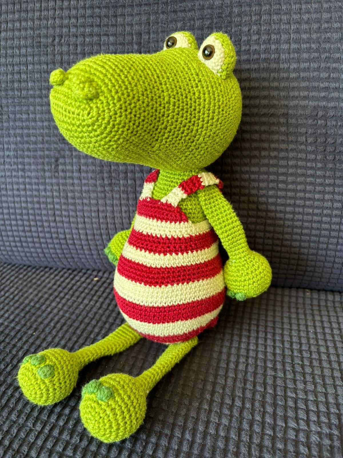 Zelfgehaakte knuffel Krokodil, Kinderen en Baby's, Speelgoed | Knuffels en Pluche, Ophalen of Verzenden, Nieuw, Handgemaakt