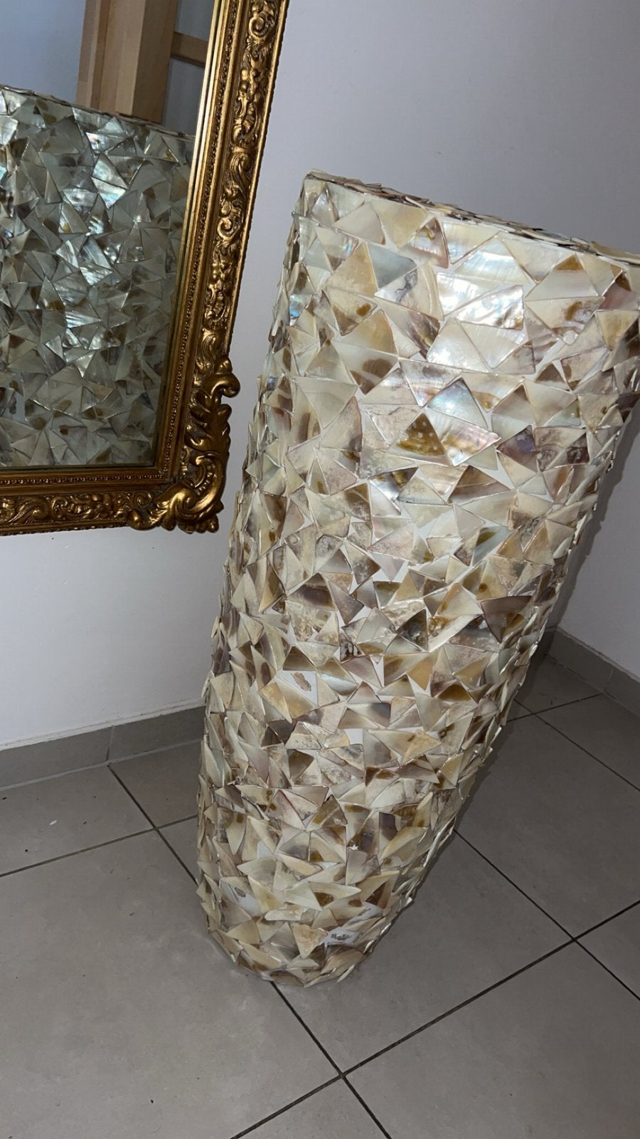 Grand vase décoratif très élégant, Huis en Inrichting, Woonaccessoires | Vazen, Ophalen, 90 cm, Beige, Natuurlijk materiaal