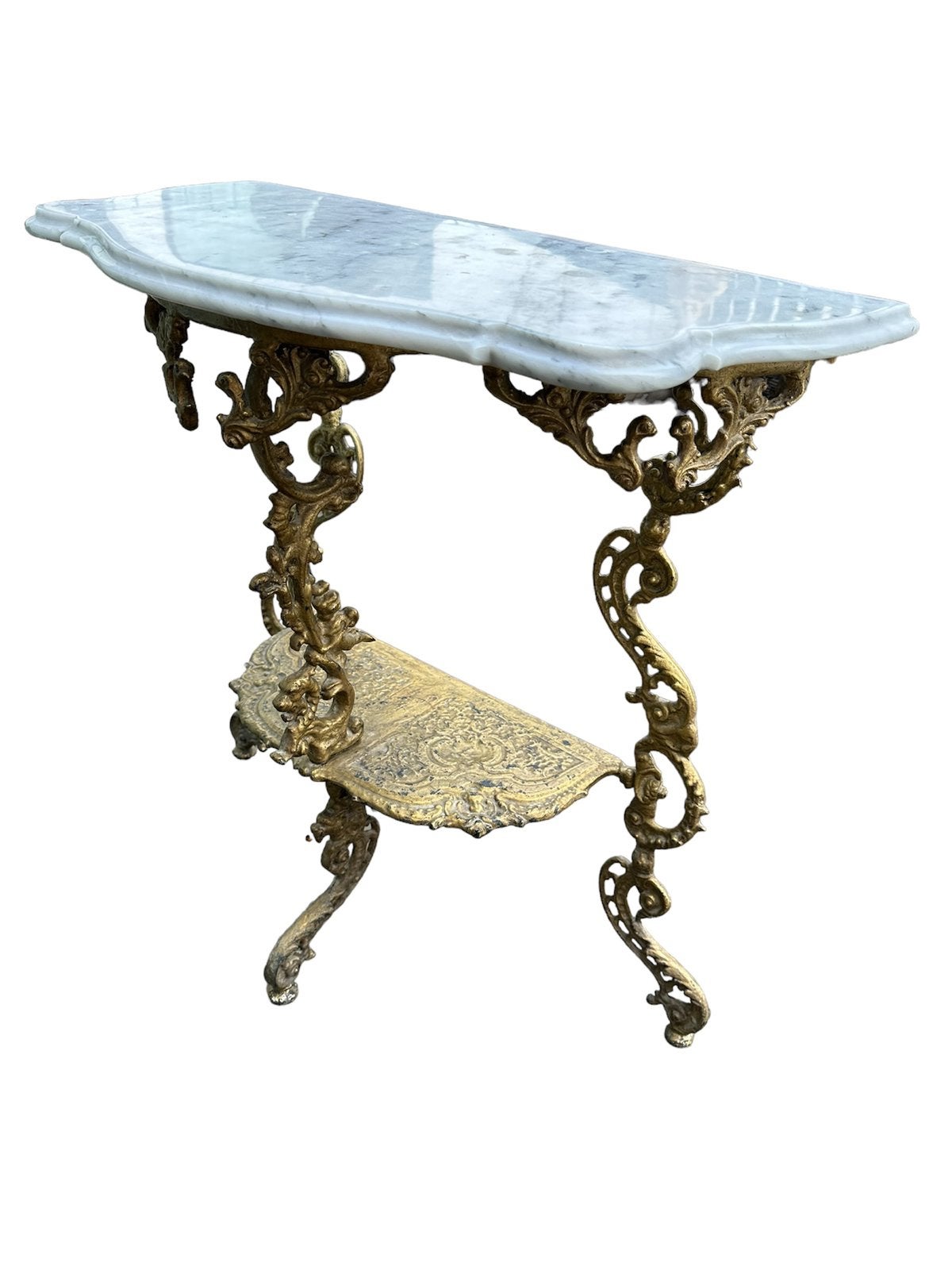 Decoratief tafeltje met marmeren (rechthoekig) blad, Antiek en Kunst, Ophalen