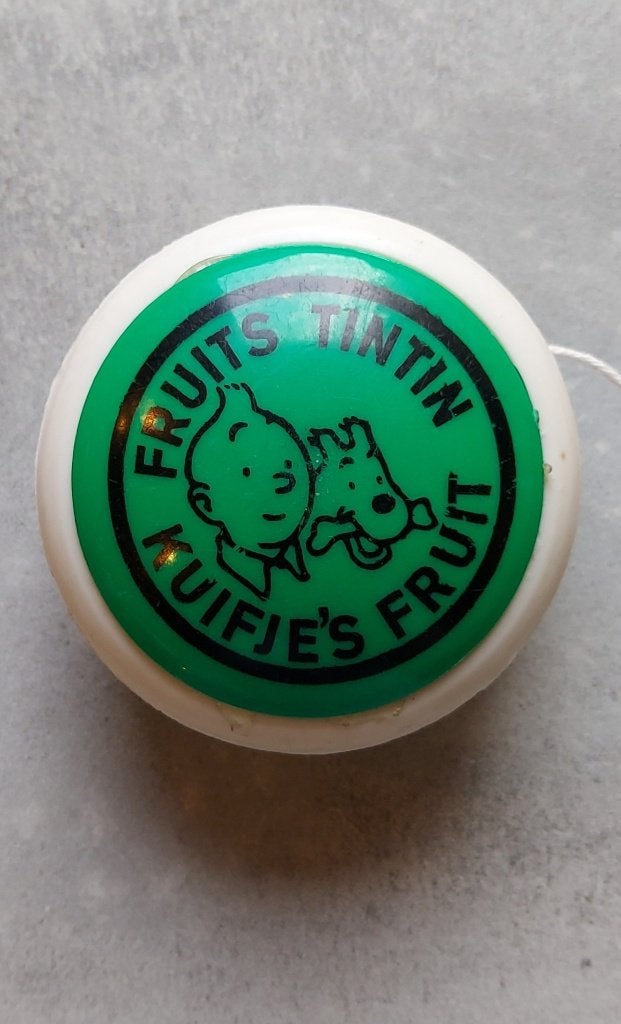 Kuifje. Vintage speelgoed Yoyo. 55 mm., Verzenden, Kuifje, Gebruikt