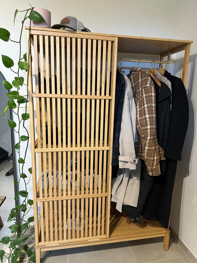 Open kledingkast bamboe, Huis en Inrichting, Ophalen, Zo goed als nieuw