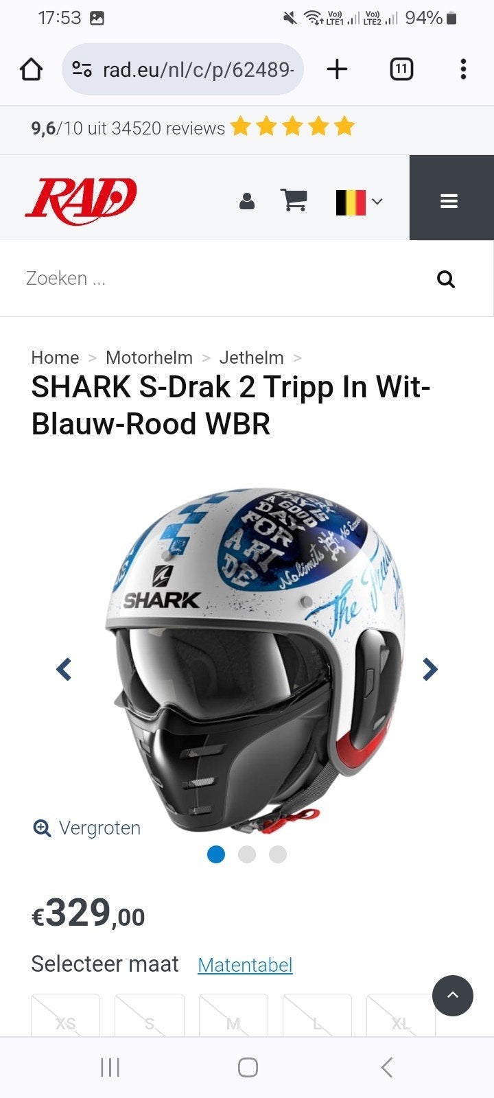 Shark helm, Fietsen en Brommers, Brommerhelmen, Ophalen