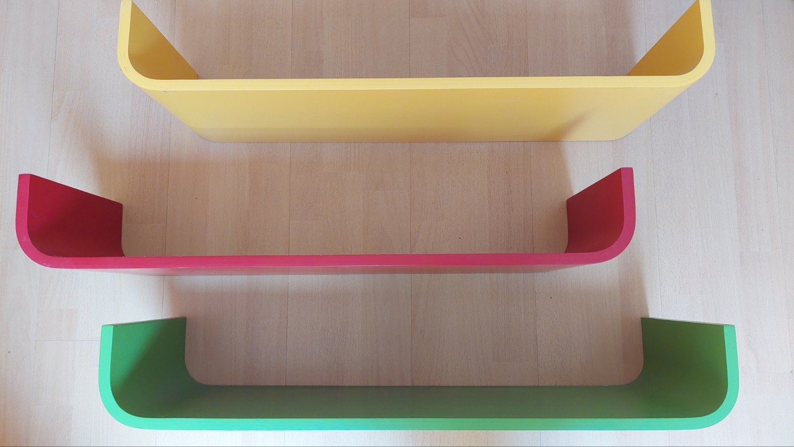 3 retro wandplanken, Ophalen