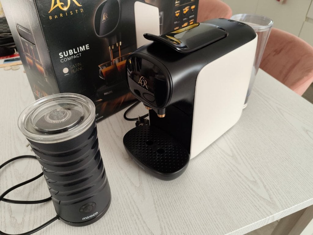 L'OR Barista koffiemachine + MIROCO melkopschuimer als nieuw, Elektronische apparatuur, Ophalen, Koffiepads en cups, Espresso apparaat