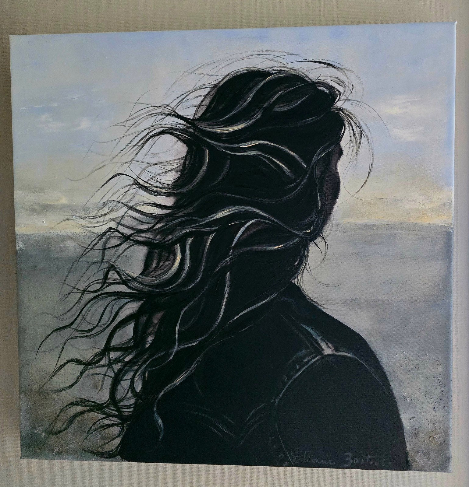 Schilderijen op doen, Antiek en Kunst, Textiel, Gesigneerd, Ophalen, Figuren