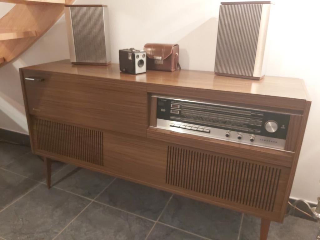Vintage Grundig muziekkast met bijhorende boxen, Antiquités & Art, Enlèvement