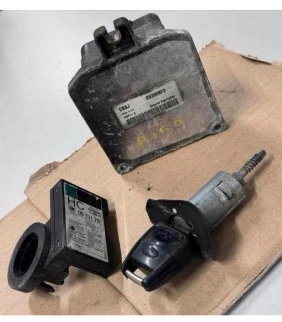 Opel Astra G Mk4 1.6 benzine ECU dme + Slot startonderbreker, Ophalen of Verzenden, Gebruikt, Opel