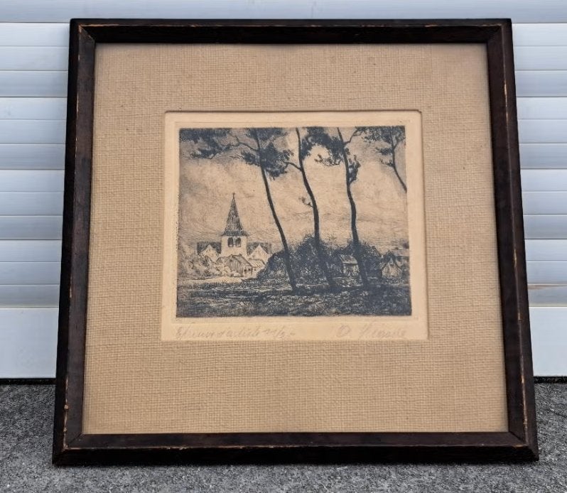 eau forte epreuve d artiste signe Albert Gustave Grégoire, Antiquités & Art, Enlèvement ou Envoi