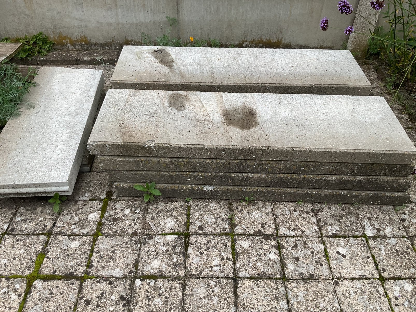 Boorstenen 100x30 8 stuks, Ophalen, Gebruikt, Border, Beton