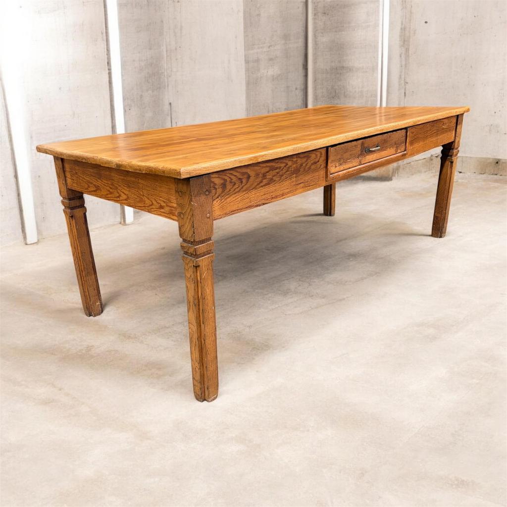 vintage massief houten eettafel / boerentafel, Antiek en Kunst, Ophalen