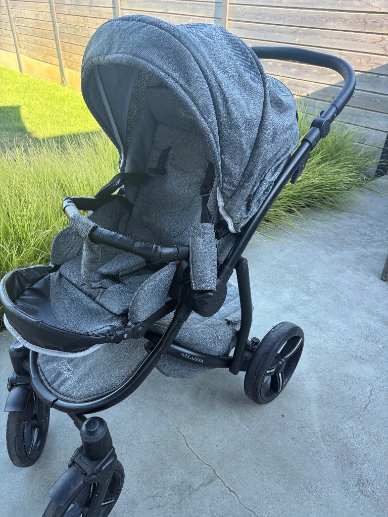 Kinderwagen First Atlanta Grey - 3 in 1 pakket, Ophalen, Zo goed als nieuw, Overige merken, Verstelbare rugleuning