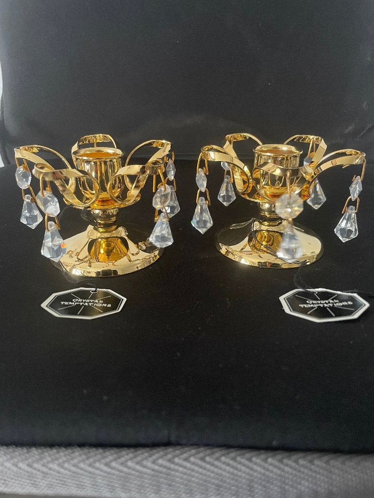 Swarovski : Gold plated candlestick, Ophalen of Verzenden, Zo goed als nieuw, Huisaccessoire