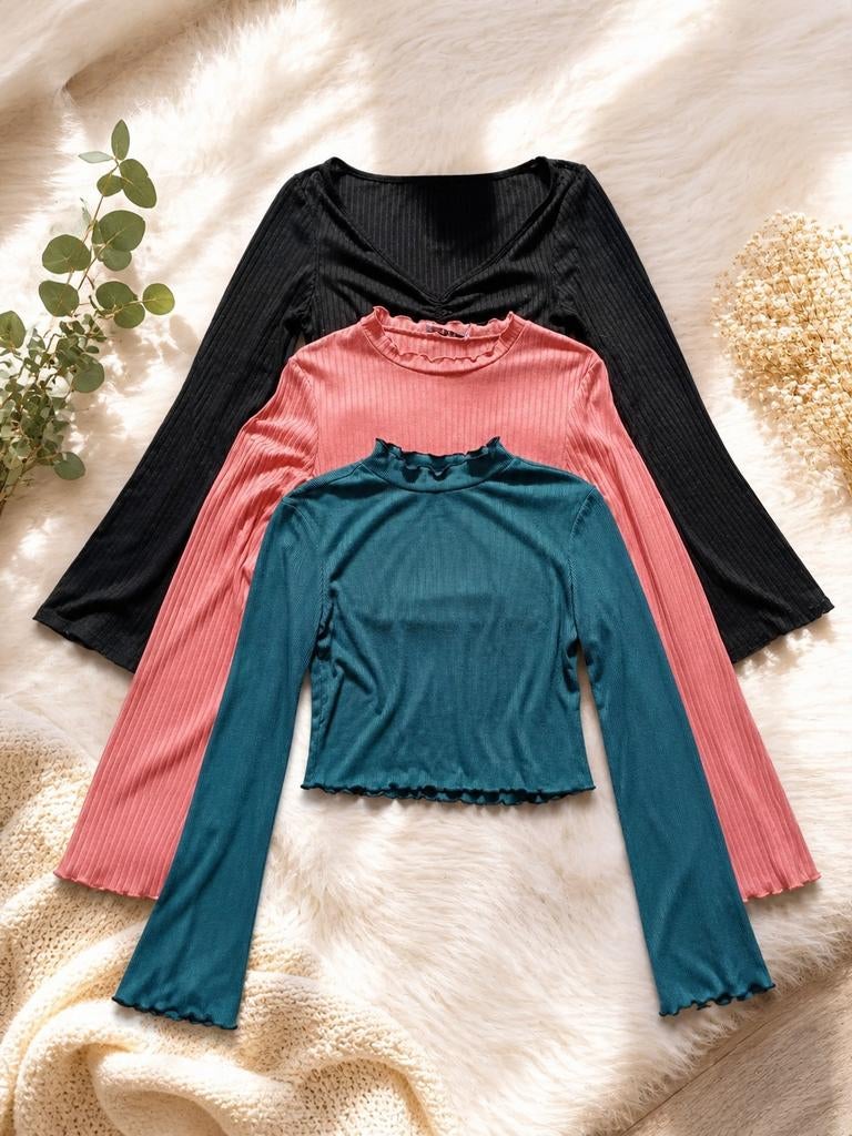 Trio longsleeve van NA-KD, Kleding | Dames, Dames-kledingpakketten, Zo goed als nieuw, Maat 38/40 (M), Ophalen of Verzenden