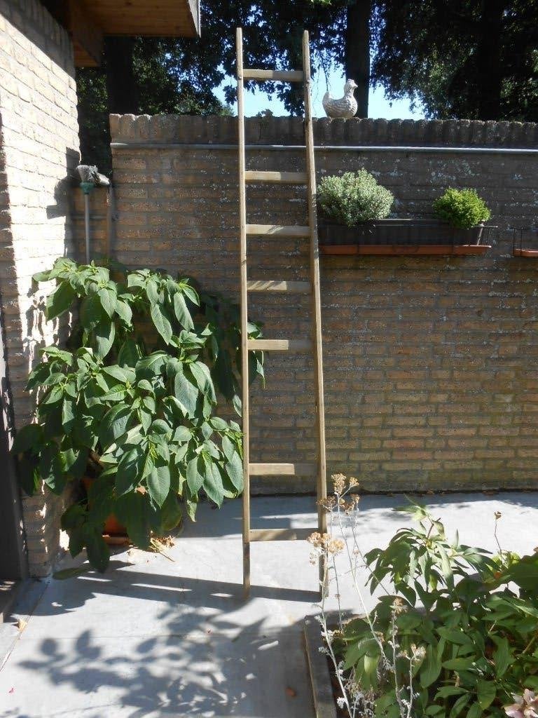 decoratie ladder hout treden ontbreken boekenrek lengte 2,50, Ophalen